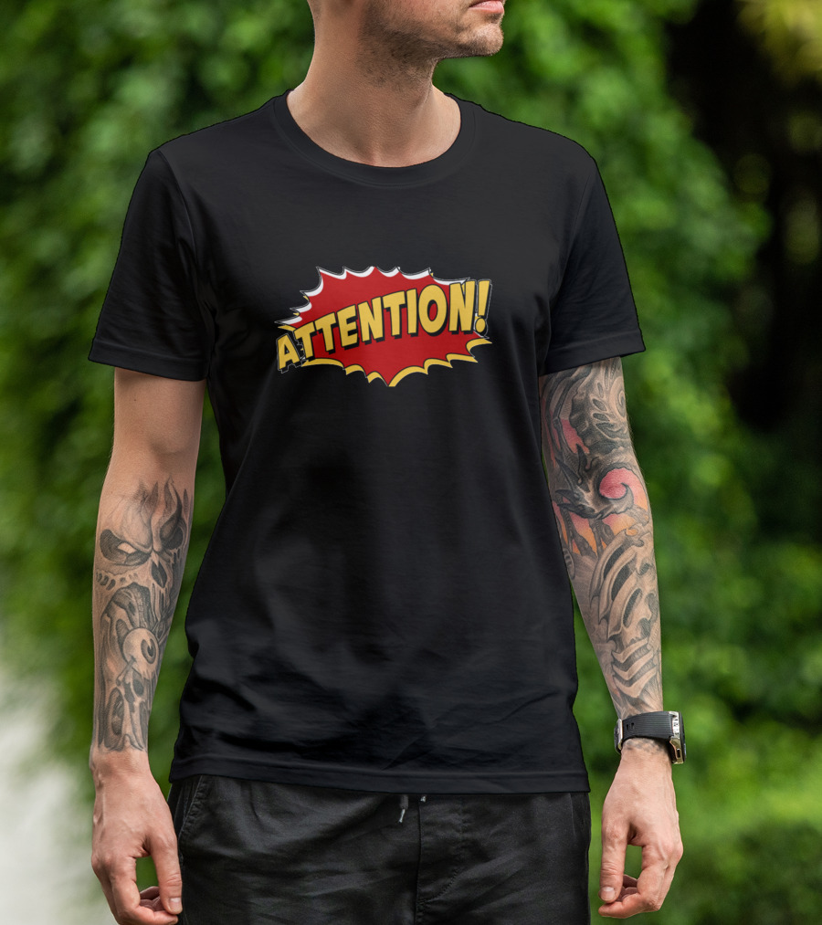 ATTENTION Comic Style Burst T-Shirt