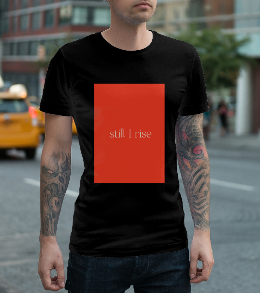 Still I Rise Black and Red Contrast T-Shirt