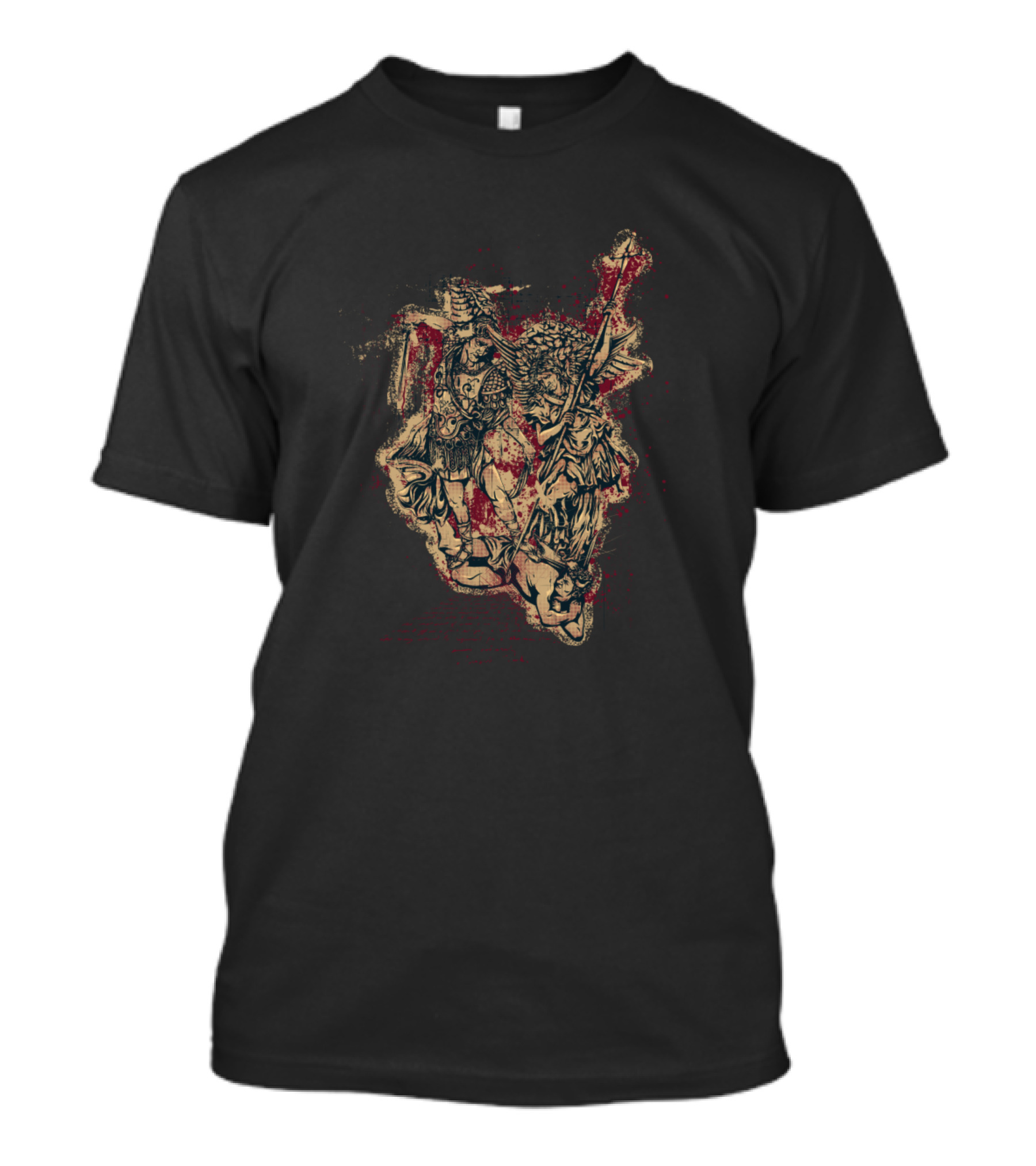 Archangels Warriors Medieval Mythology Blood Red Combat T-Shirt