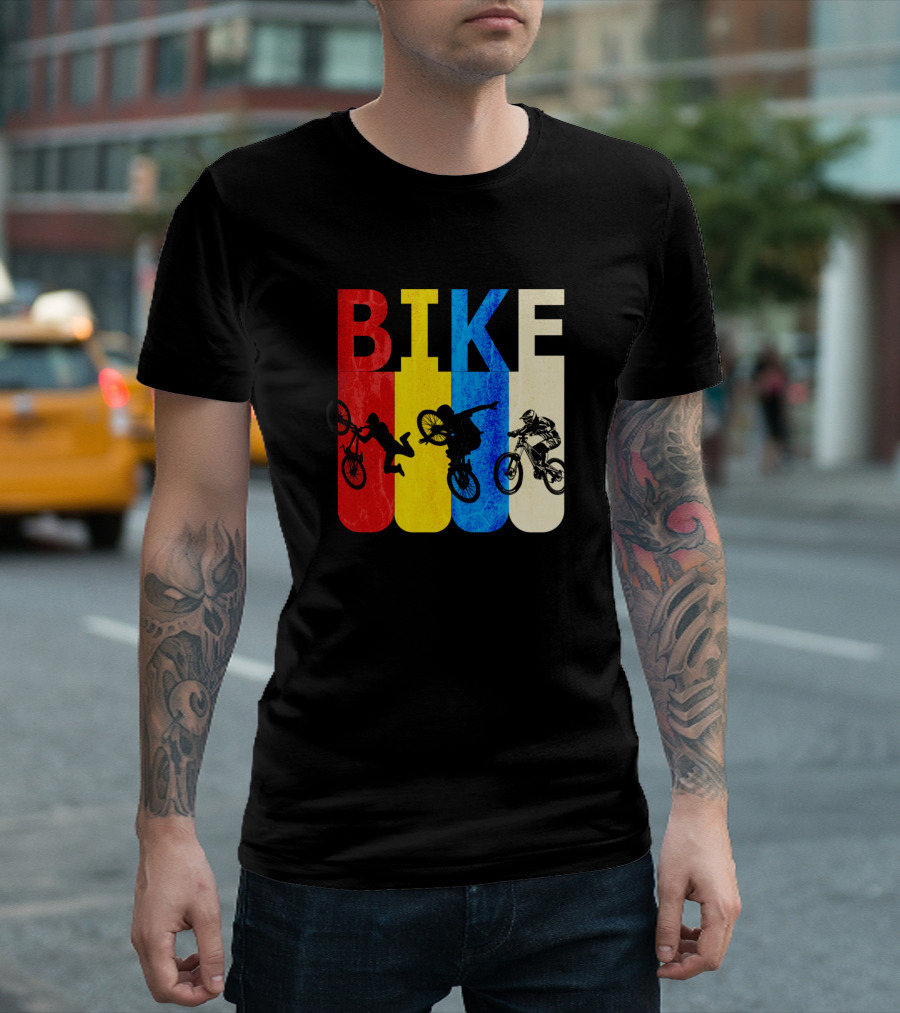 Bike Lovers Best Idea For Bikers with Colorful Stunt T-Shirt