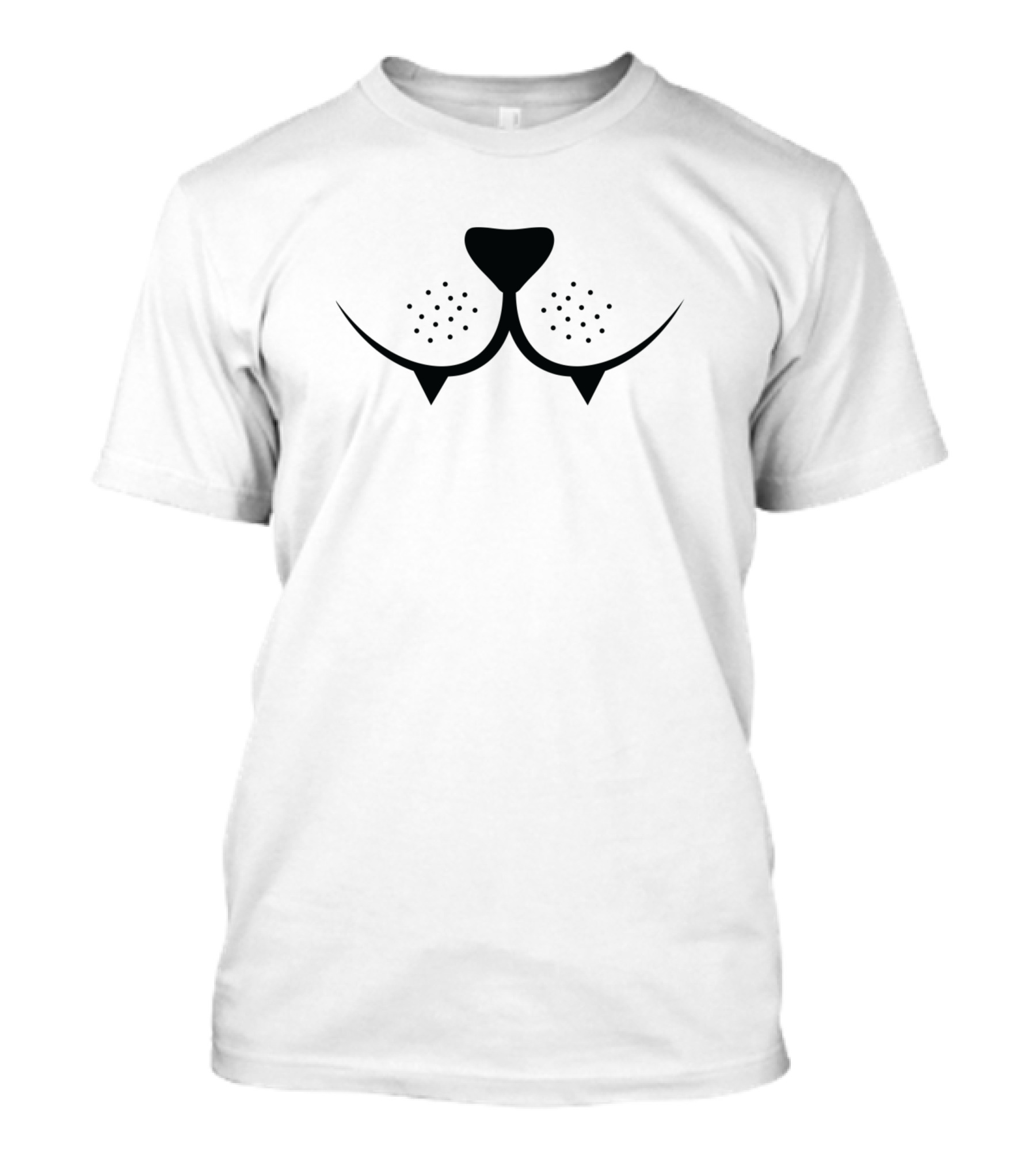 Cat Face Minimalist Whiskers And Nose T-Shirt
