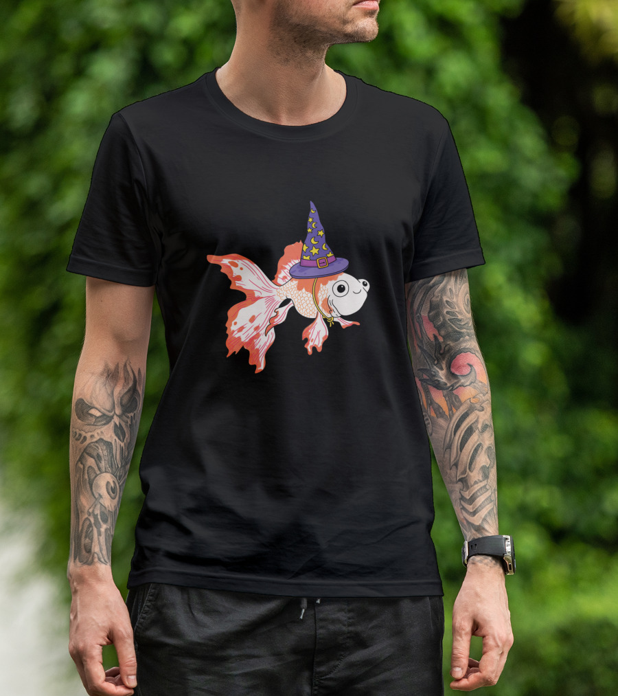 Cute Goldfish With Wizard Hat T-Shirt