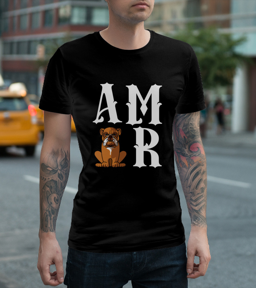Amor Dog Mom Dog Dad Bulldog Dog Love T-Shirt