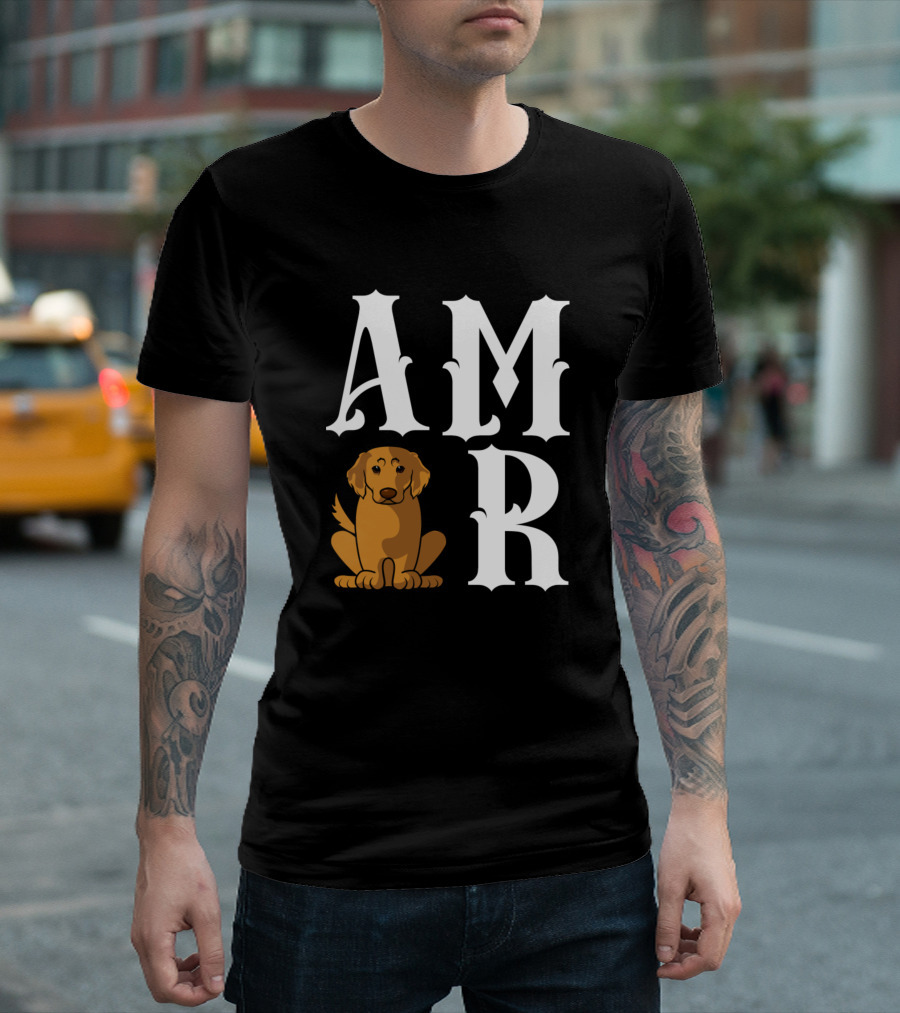 Golden Retriever Love AMOR Dog Mom Dad T-Shirt