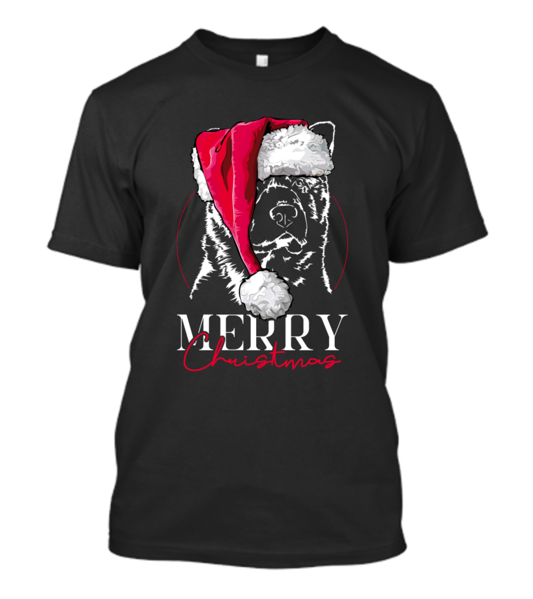 Merry Christmas Akita Funny Santa Dog T-Shirt