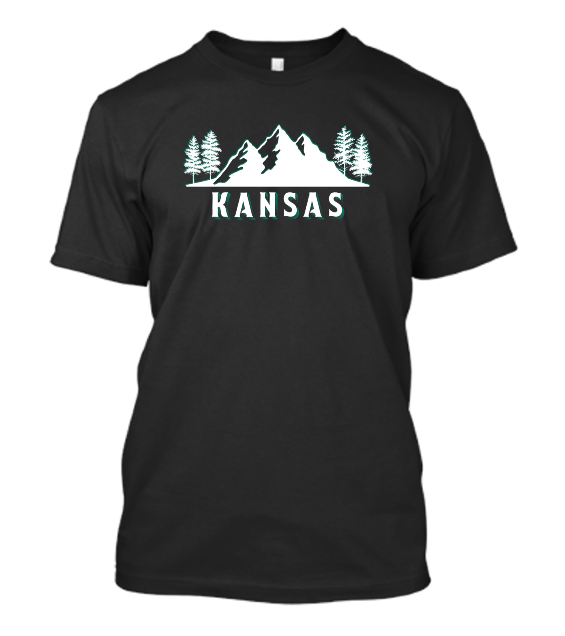 Kansas Mountains And Trees Retro Vintage USA T-Shirt