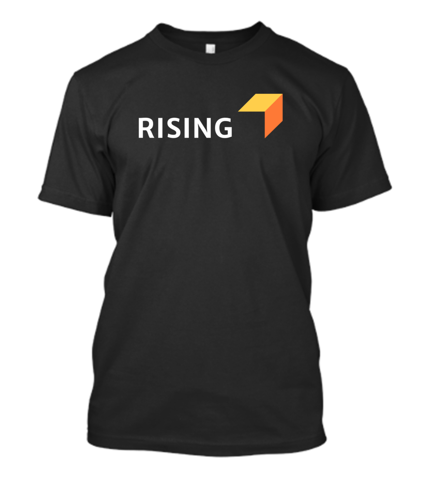 Rising Block Logo With Geometric Orange And Yellow Arrow Shape T-Shirt