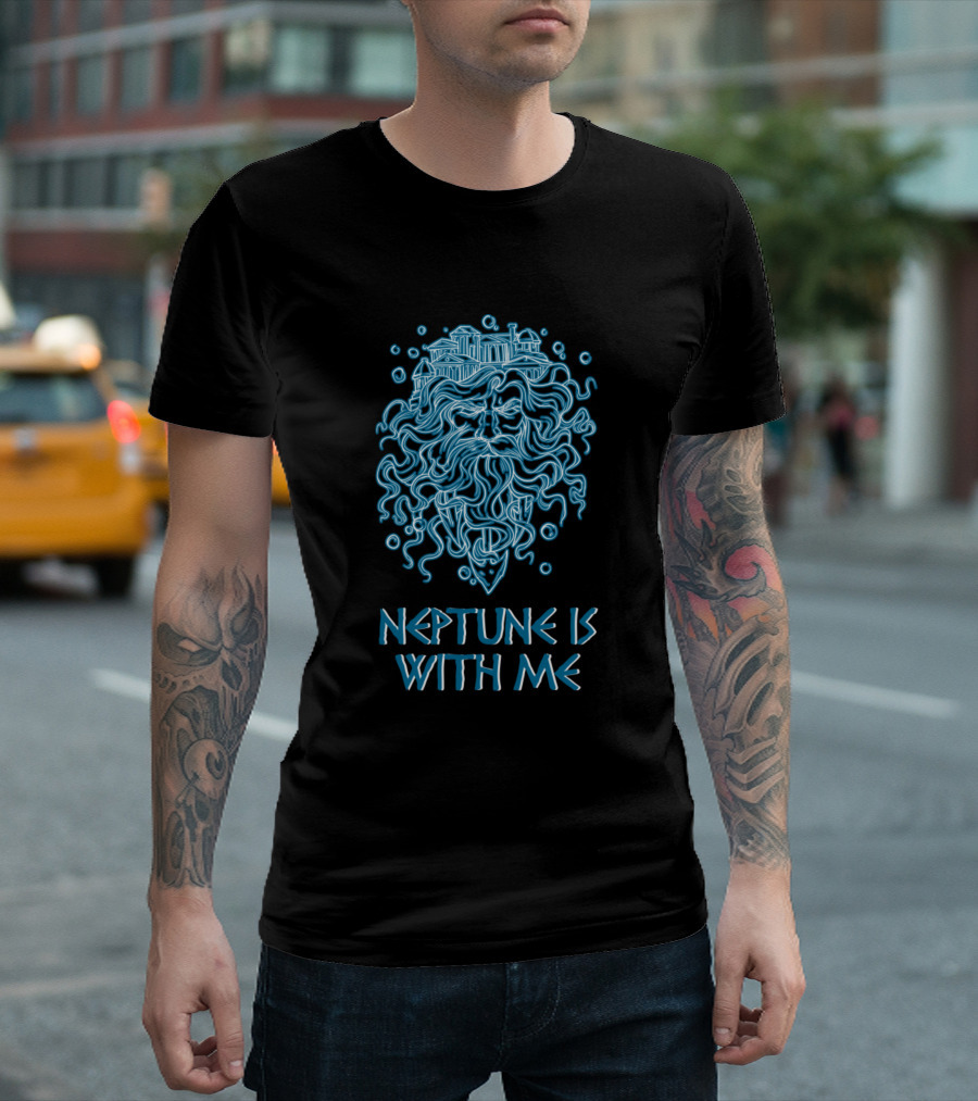 Seeblau Neptun Ist Mit Mir See Gottheit Anker Mythological Ocean T-Shirt