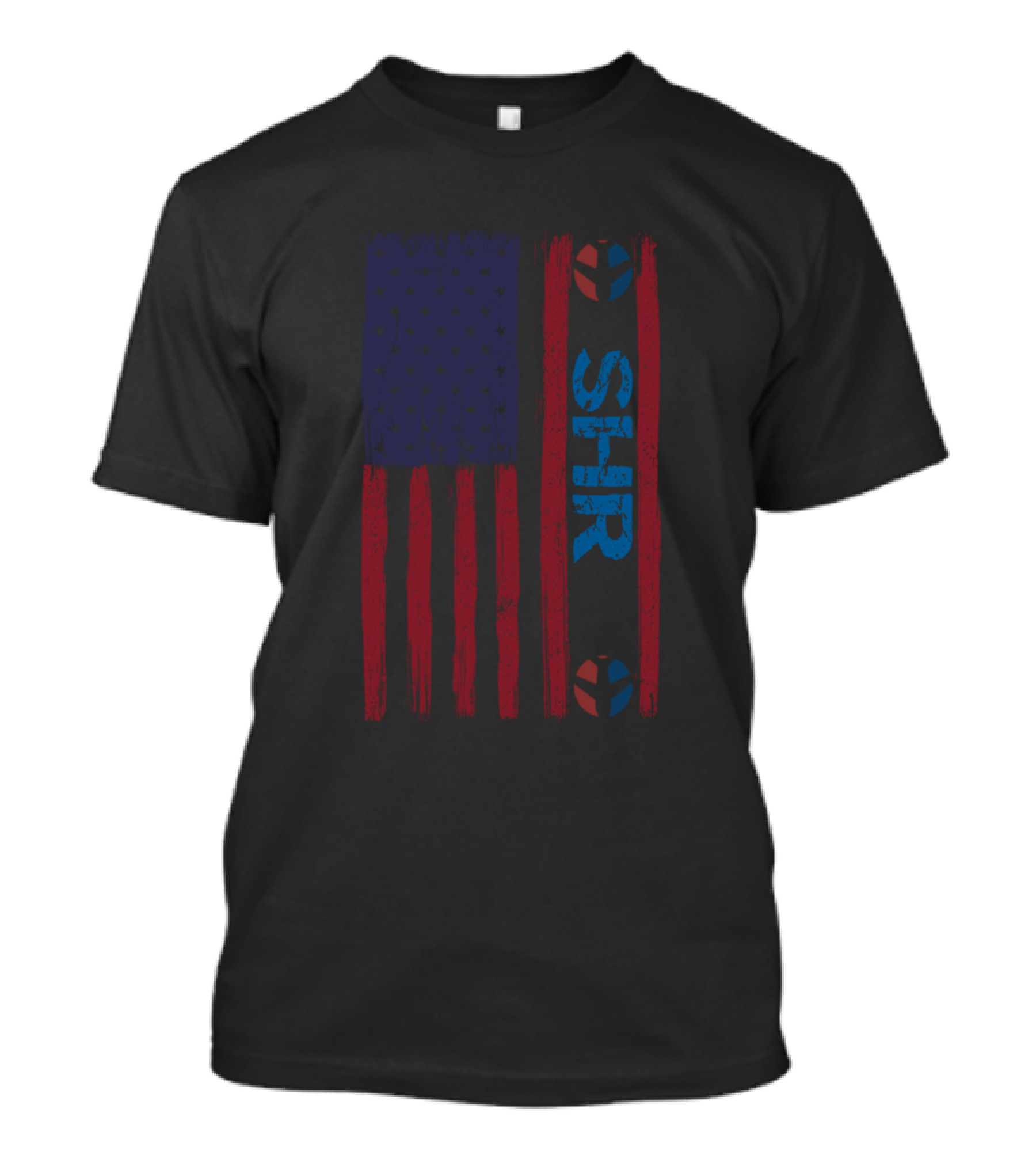 SHR Sheridan County Airport American Flag T-Shirt