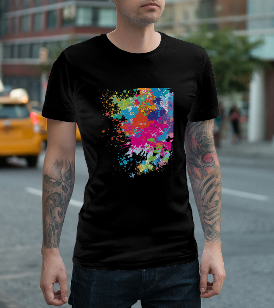 Splash Multicolored Paint Splatter Spectrum T-Shirt
