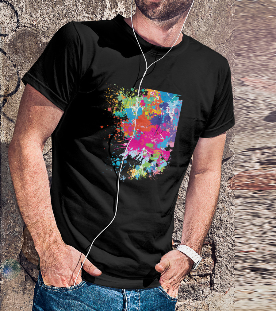 Splash Multicolored Paint Splatter Spectrum T-Shirt