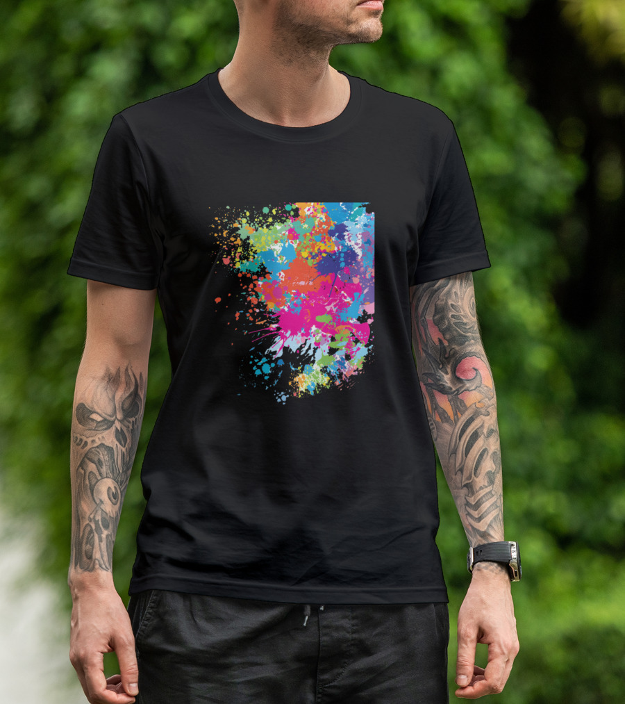 Splash Multicolored Paint Splatter Spectrum T-Shirt
