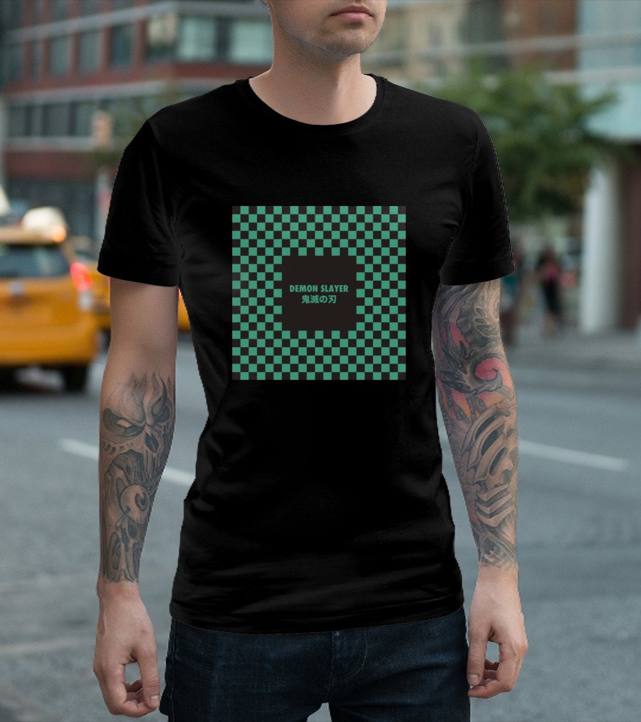 Demon Slayer Tanjiro Checkered T-Shirt
