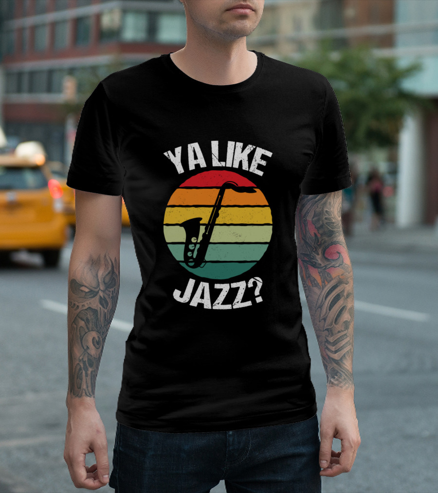 Ya Like Jazz Saxophone Retro Sunset T-Shirt