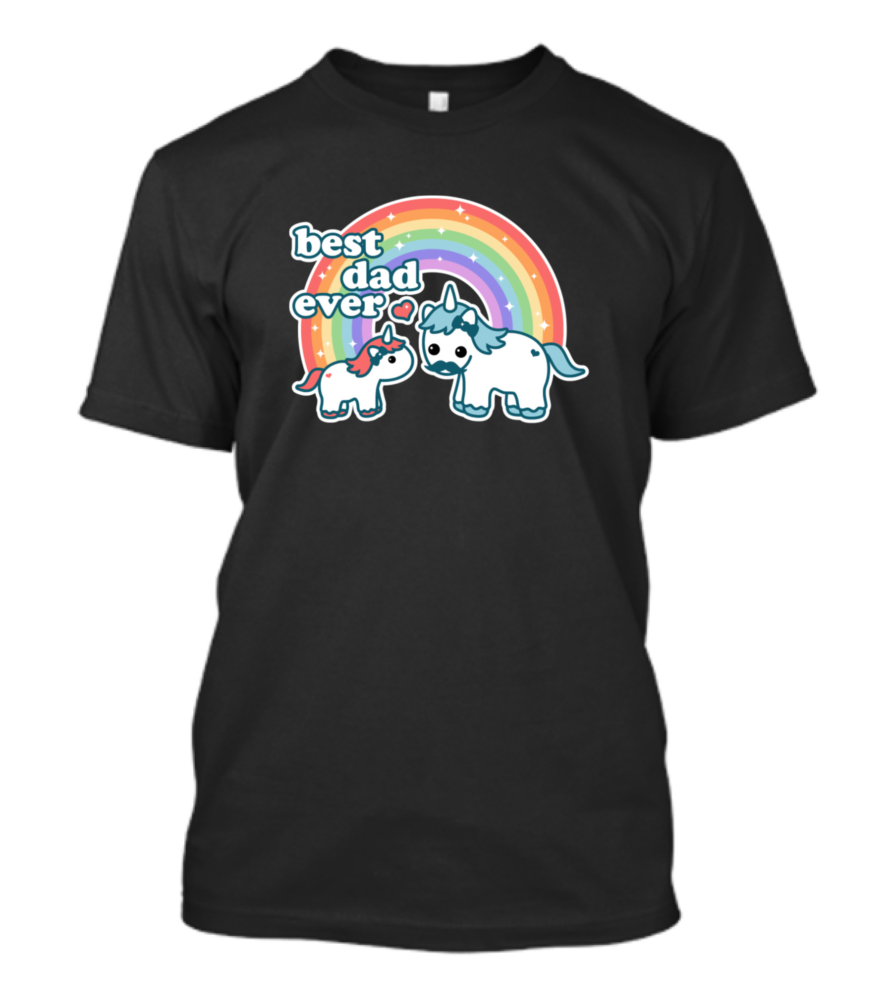 Best Dad Ever Unicorn Rainbow T-Shirt