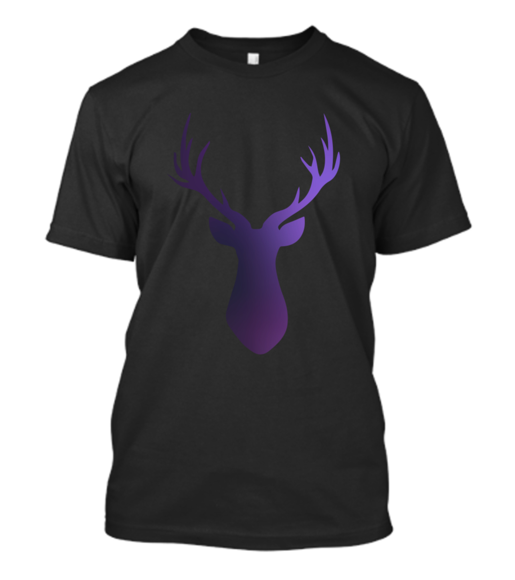 Deer Head Violet Gradient Antlers T-Shirt