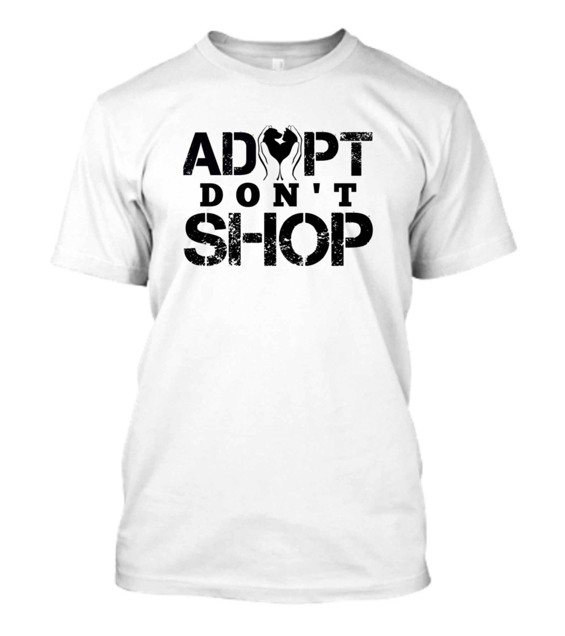 ADOPT DON'T SHOP Heart And Paw Prints T-Shirt