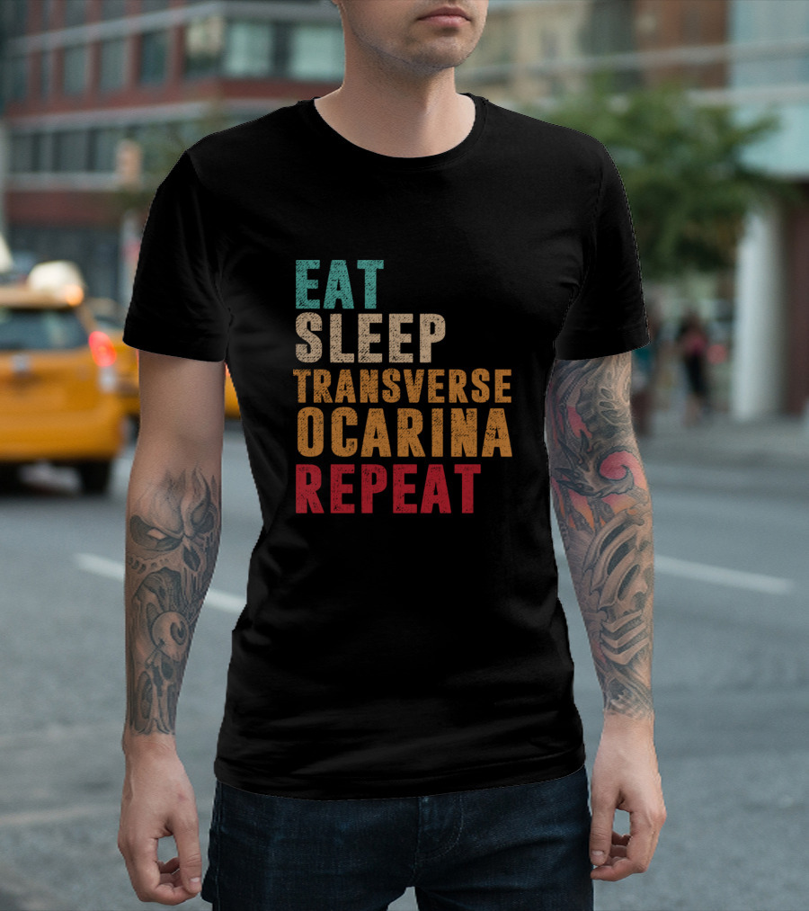 Eat Sleep Transverse Ocarina Repeat T-Shirt