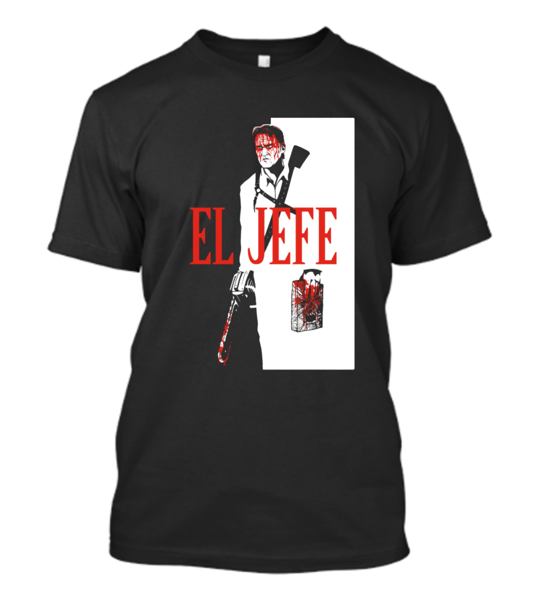El Jefe Chainsaw Hero With Axe And Dismembered Creature T-Shirt