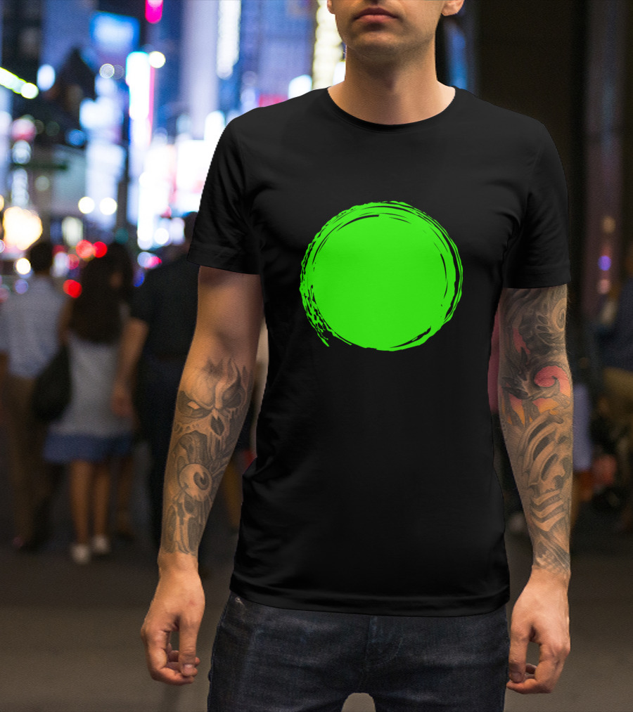 Green Splash Paint Circle Abstract T-Shirt