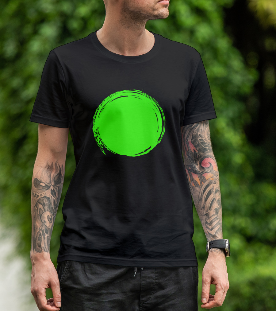 Green Splash Paint Circle Abstract T-Shirt
