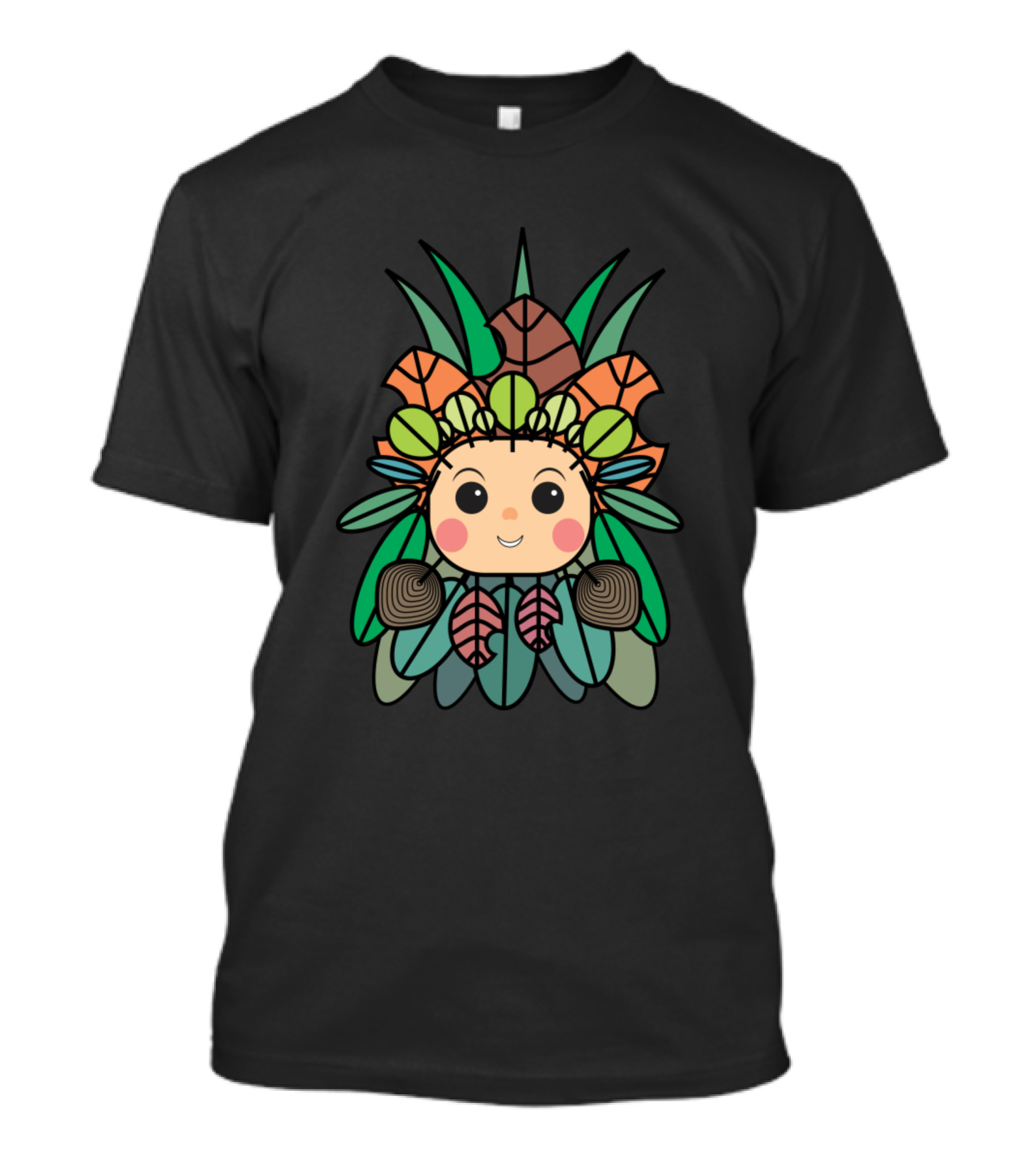 Leafy Girl Cute Nature Headpiece T-Shirt