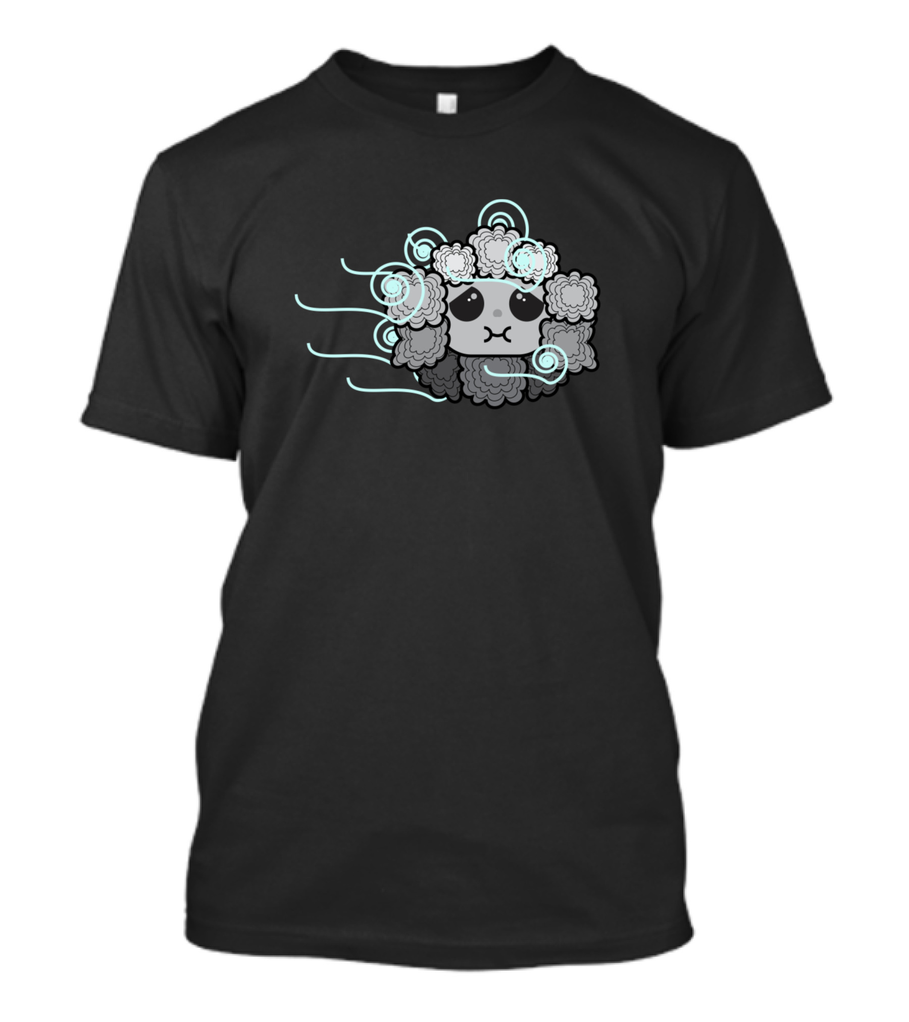 Kawaii Fluffy Little Cloud With Cute Swirls And Big Eyes T-Shirt