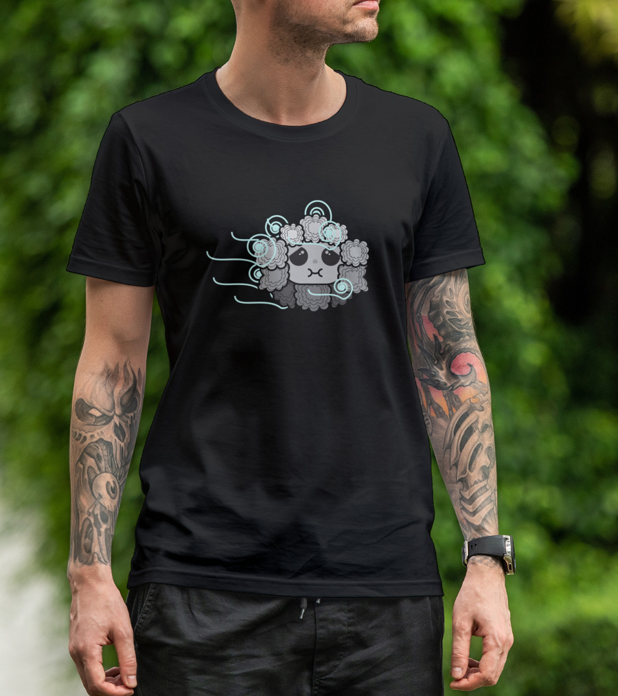 Kawaii Fluffy Little Cloud With Cute Swirls And Big Eyes T-Shirt