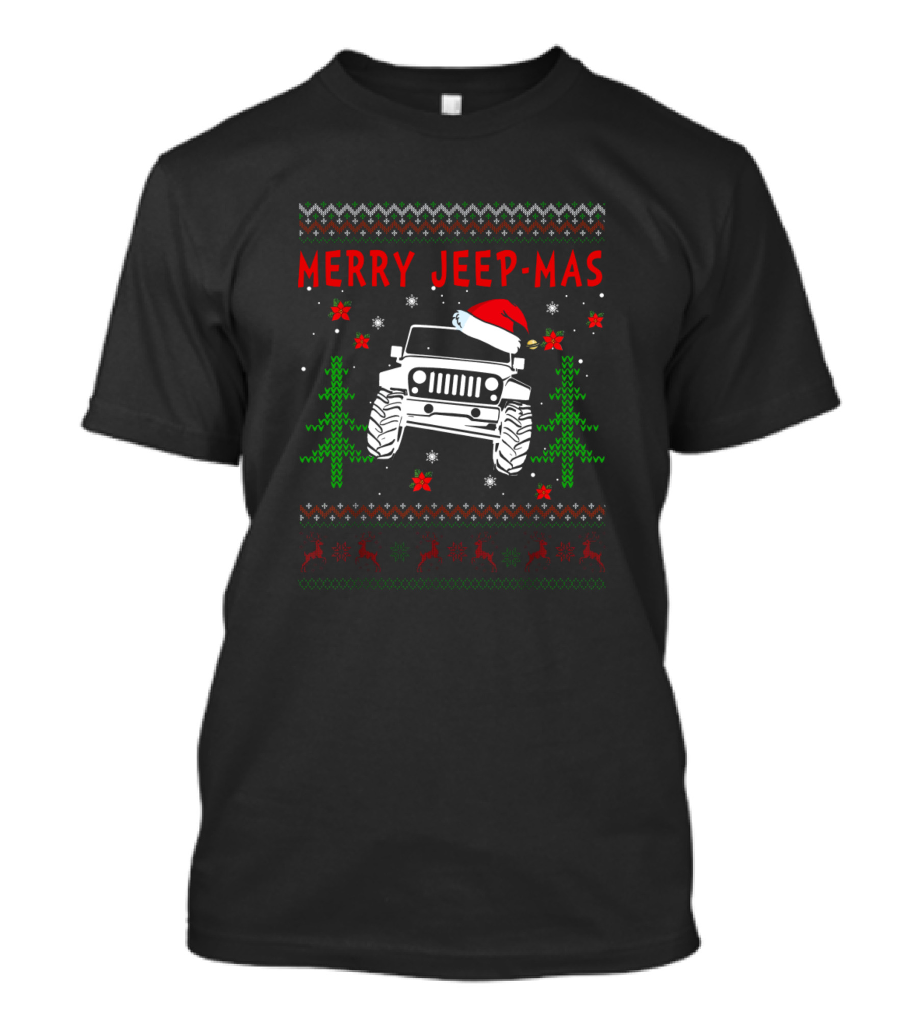 Merry Jeep Mas Santa Hat Jeep Christmas Driver Holiday T-Shirt