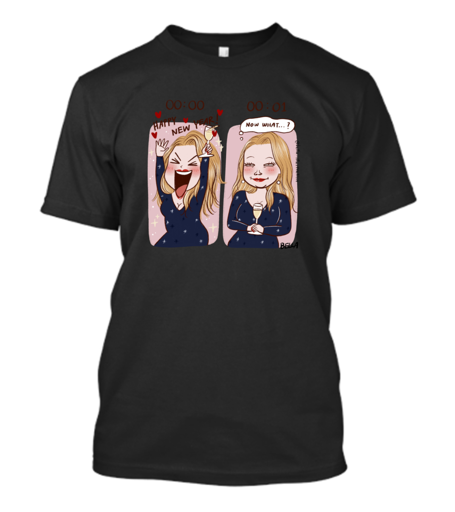HAPPY NEW YEAR 00:00 NOW WHAT 00:01 T-Shirt