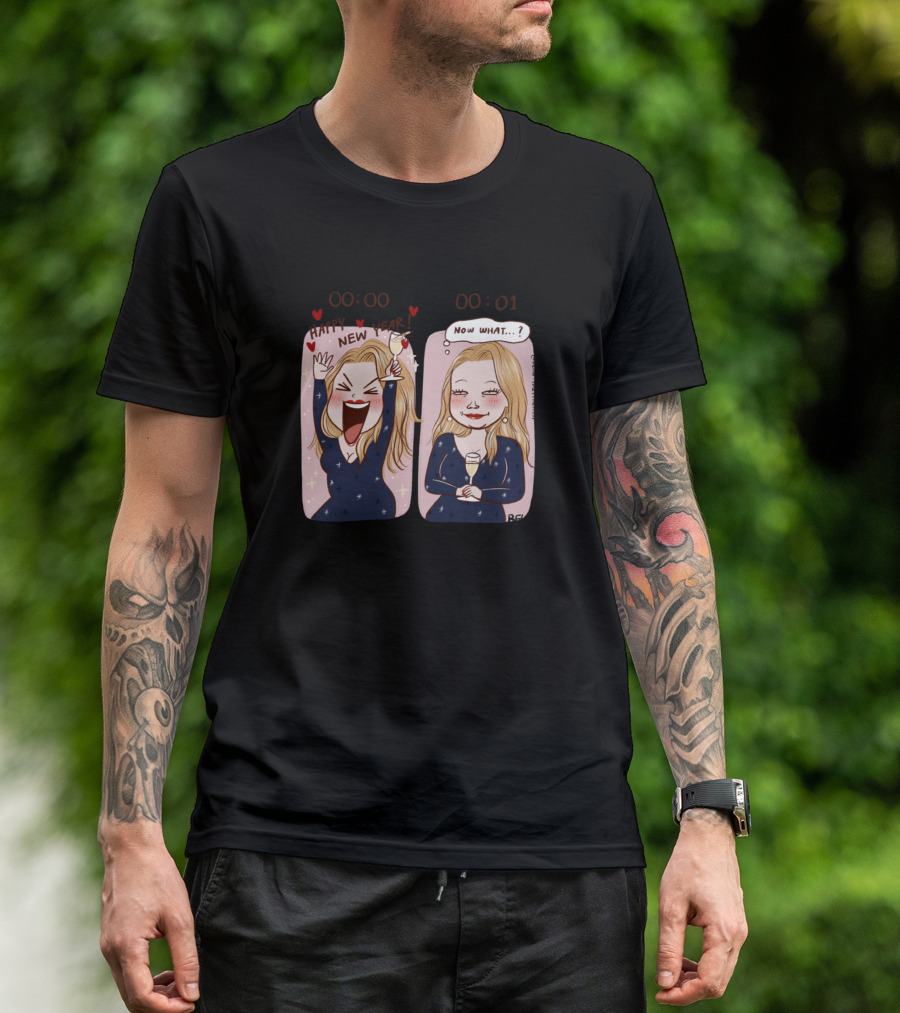 HAPPY NEW YEAR 00:00 NOW WHAT 00:01 T-Shirt