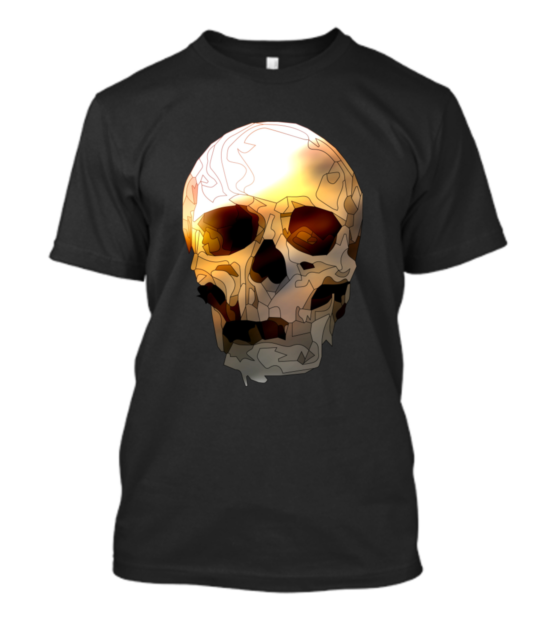 Skull Brown Abstract Shadowed Light Shades T-Shirt