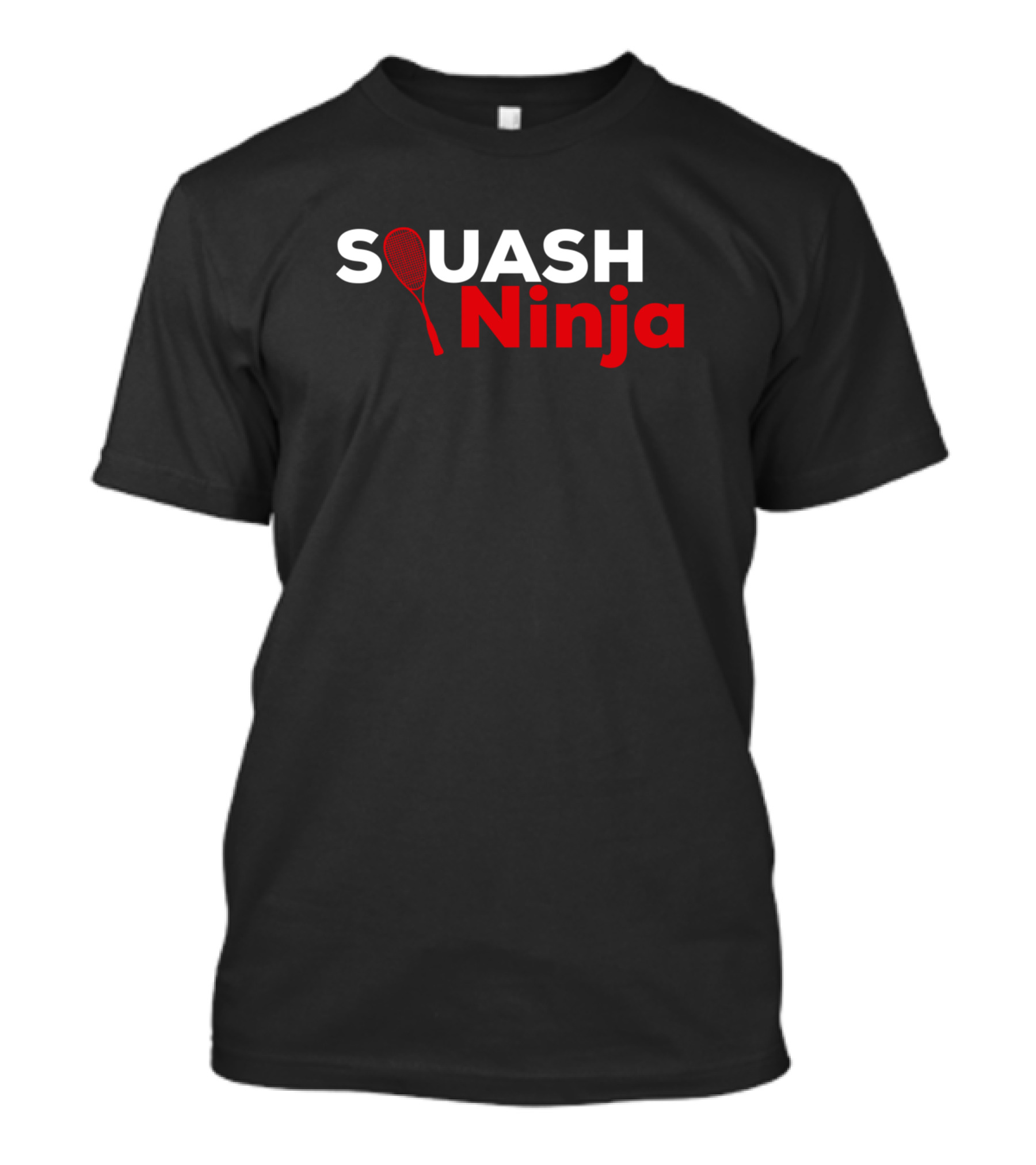 SQUASH NINJA Red With Racket T-Shirt