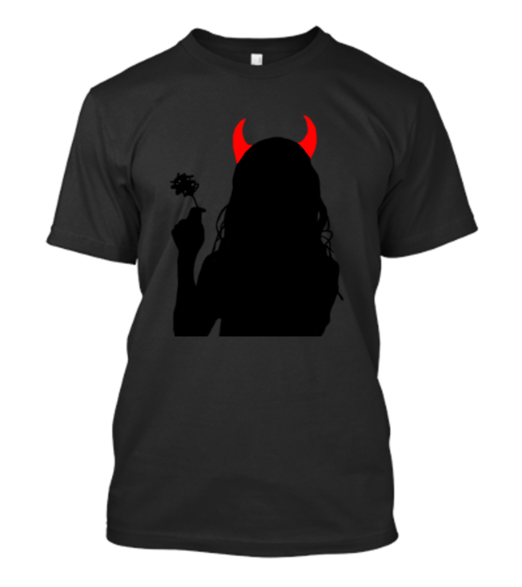 The Witches Dark Silhouette With Devil Horns And Flower T-Shirt