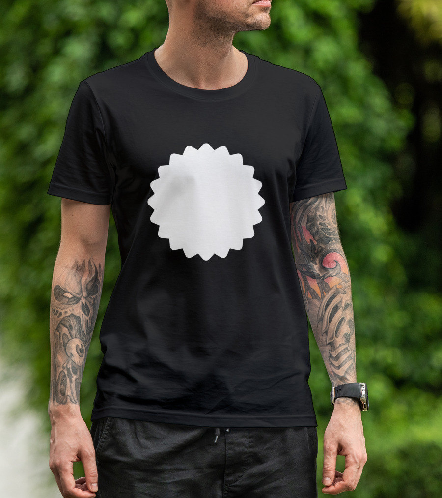 Circle Jagged White Sunburst T-Shirt