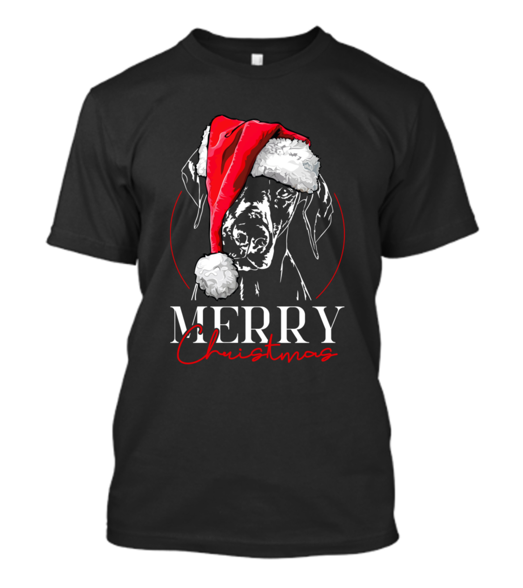 Merry Christmas Funny Doberman Santa Dog T-Shirt