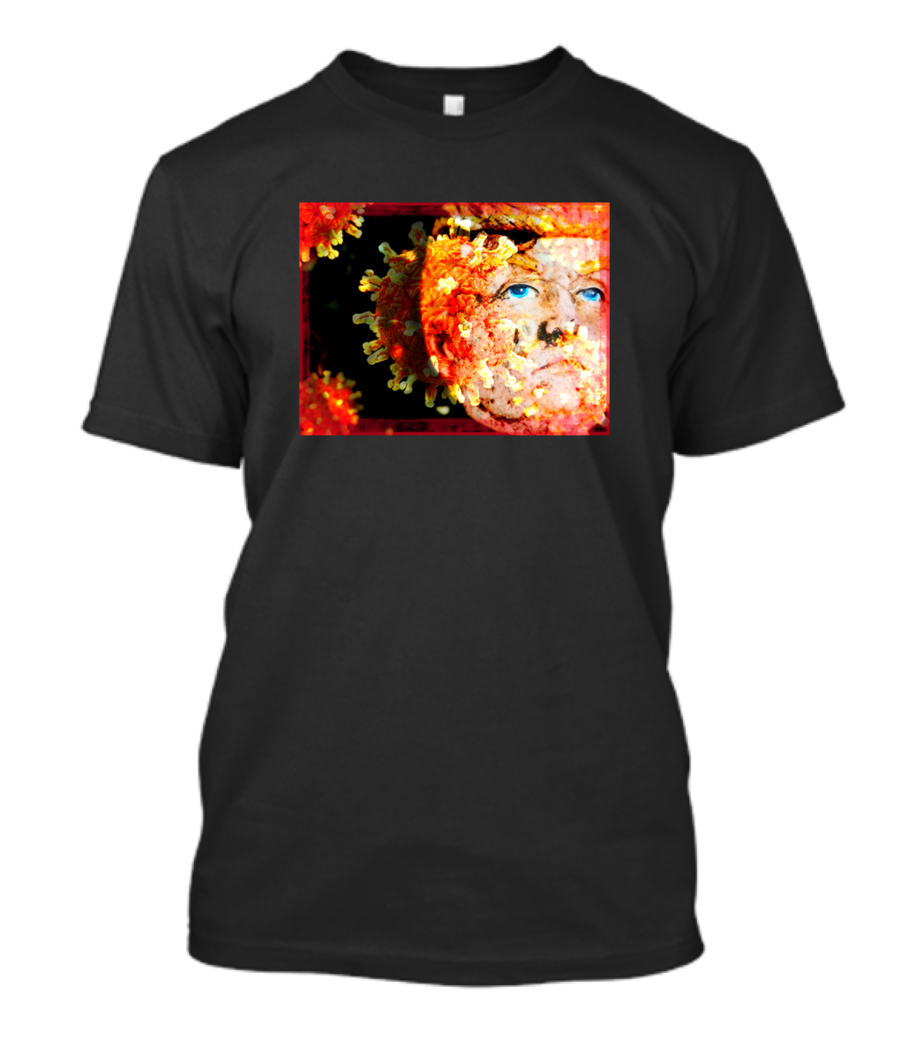 Infected Virus Face Blue Eyes T-Shirt