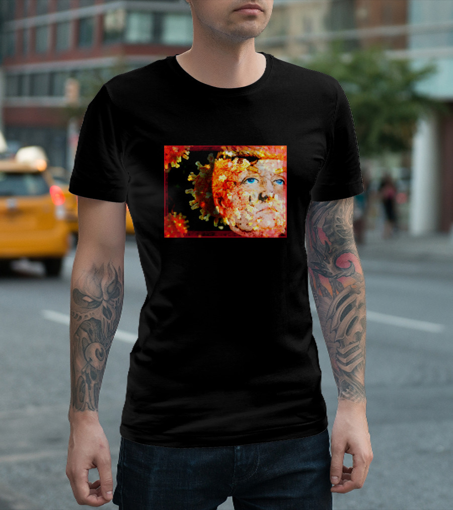 Infected Virus Face Blue Eyes T-Shirt