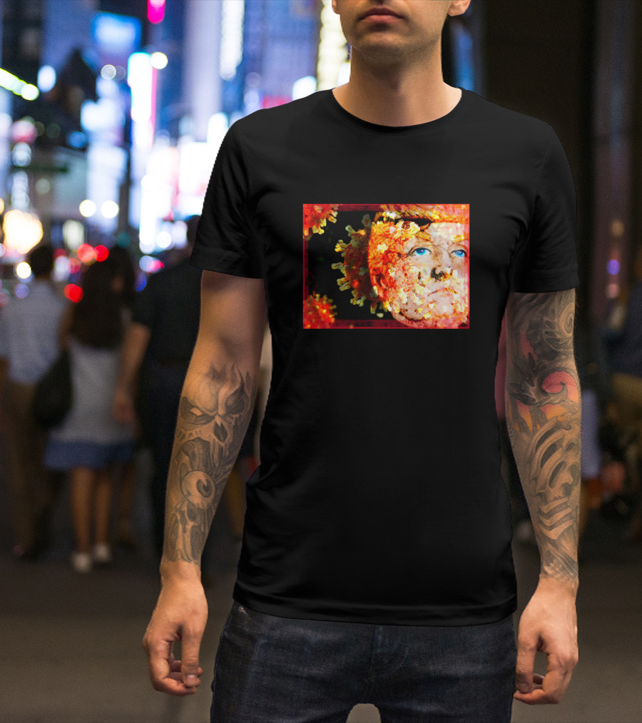 Infected Virus Face Blue Eyes T-Shirt