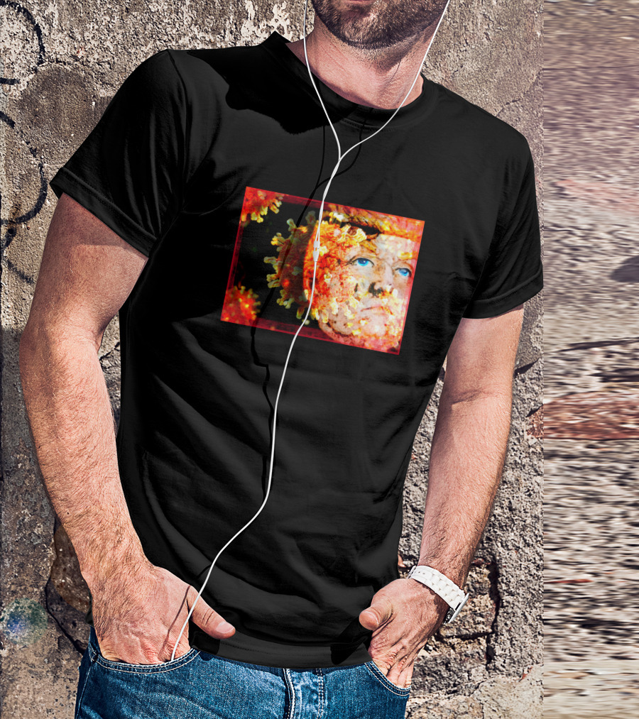 Infected Virus Face Blue Eyes T-Shirt