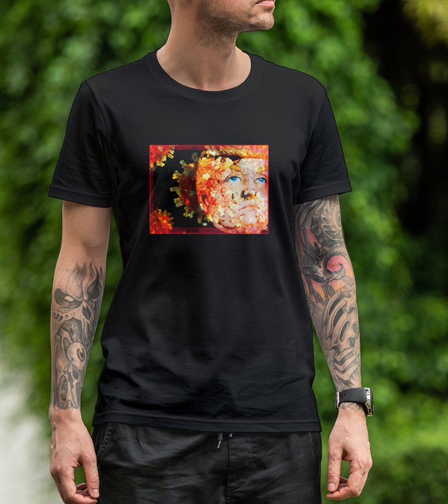 Infected Virus Face Blue Eyes T-Shirt