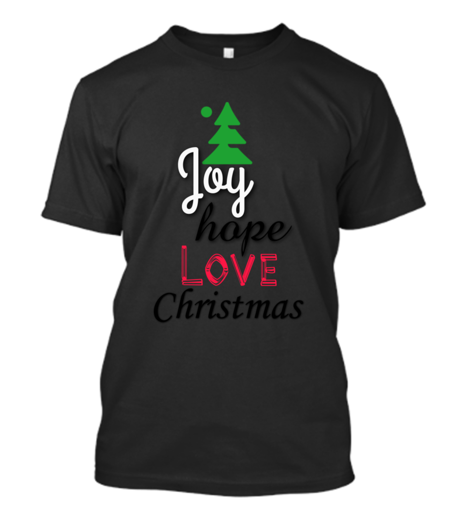 Joy Hope Love Christmas Tree T-Shirt