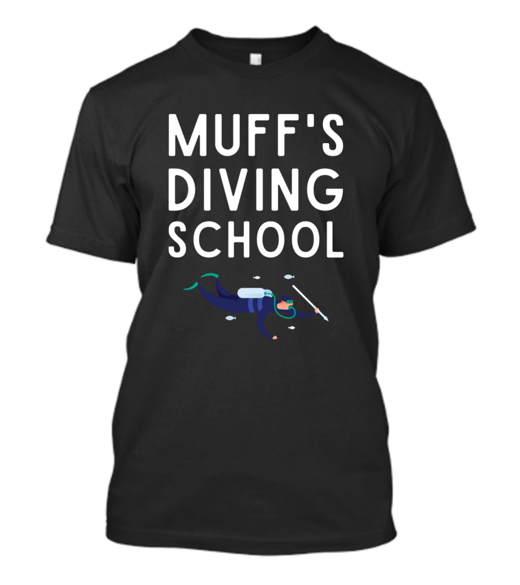 Muff's Diving School Funny Lovers Diving With Snorkeler T-Shirt