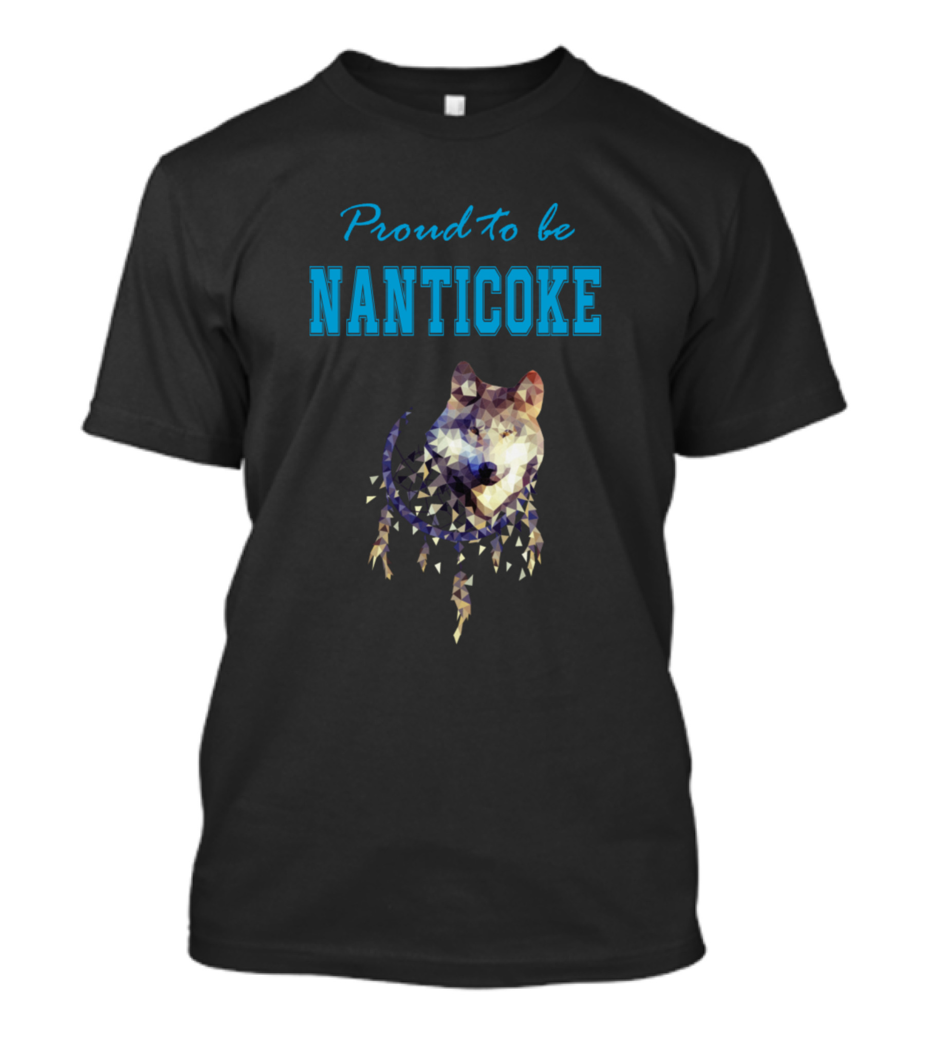 Proud To Be Nanticoke Wolf Face T-Shirt
