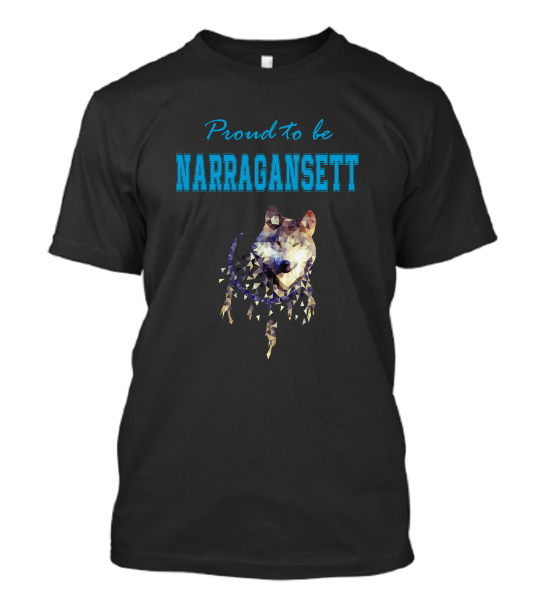 Proud To Be Narragansett Wolf Face T-Shirt