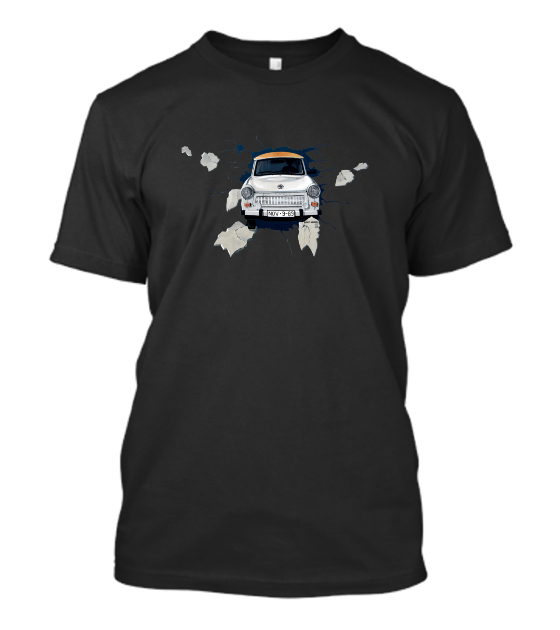 Trabant Car Breaking Through Wall Graffiti Style NOV-9-89 T-Shirt