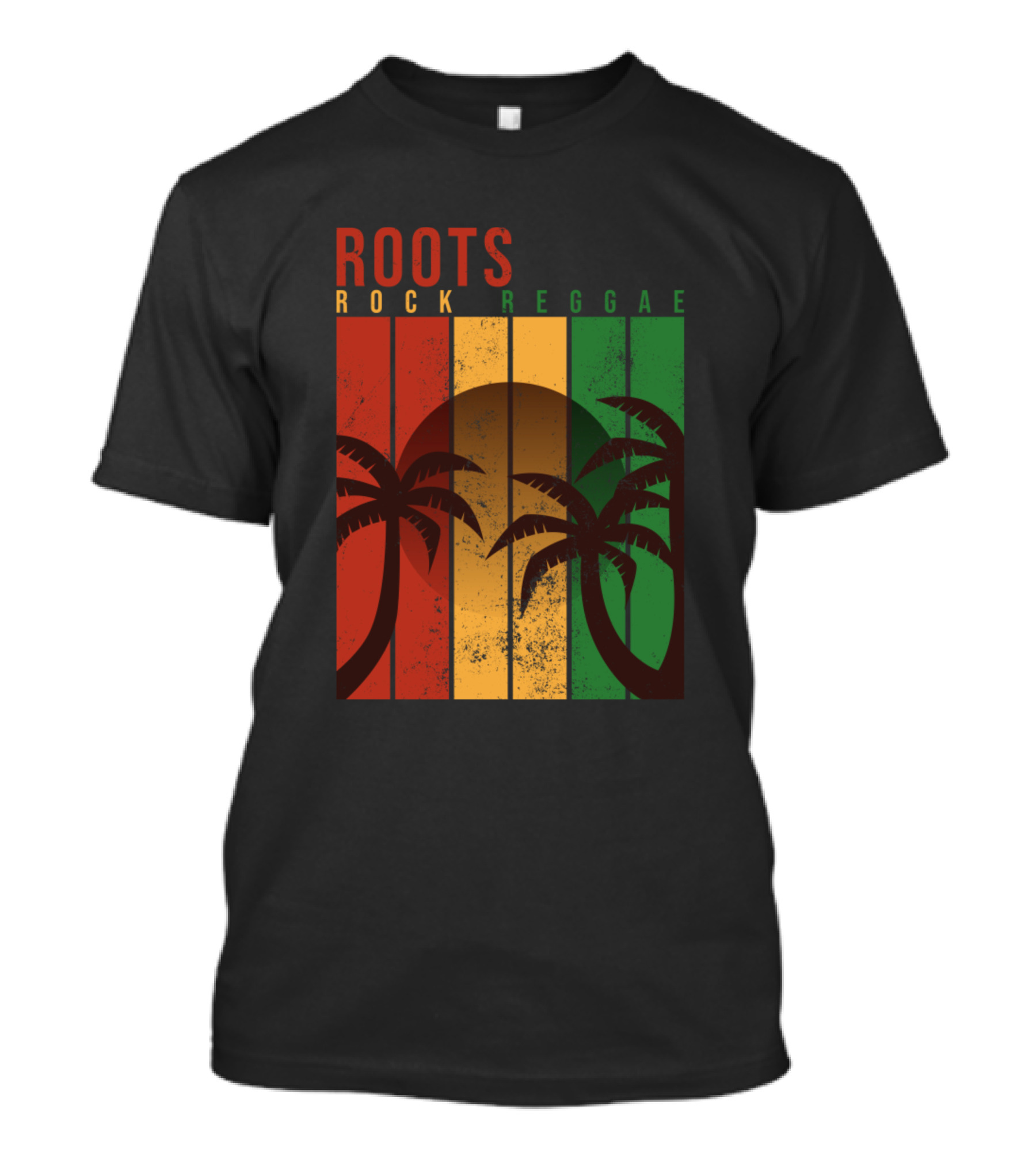 Roots Rock Reggae Palm Sunset Vintage Jamaican Vibes T-Shirt