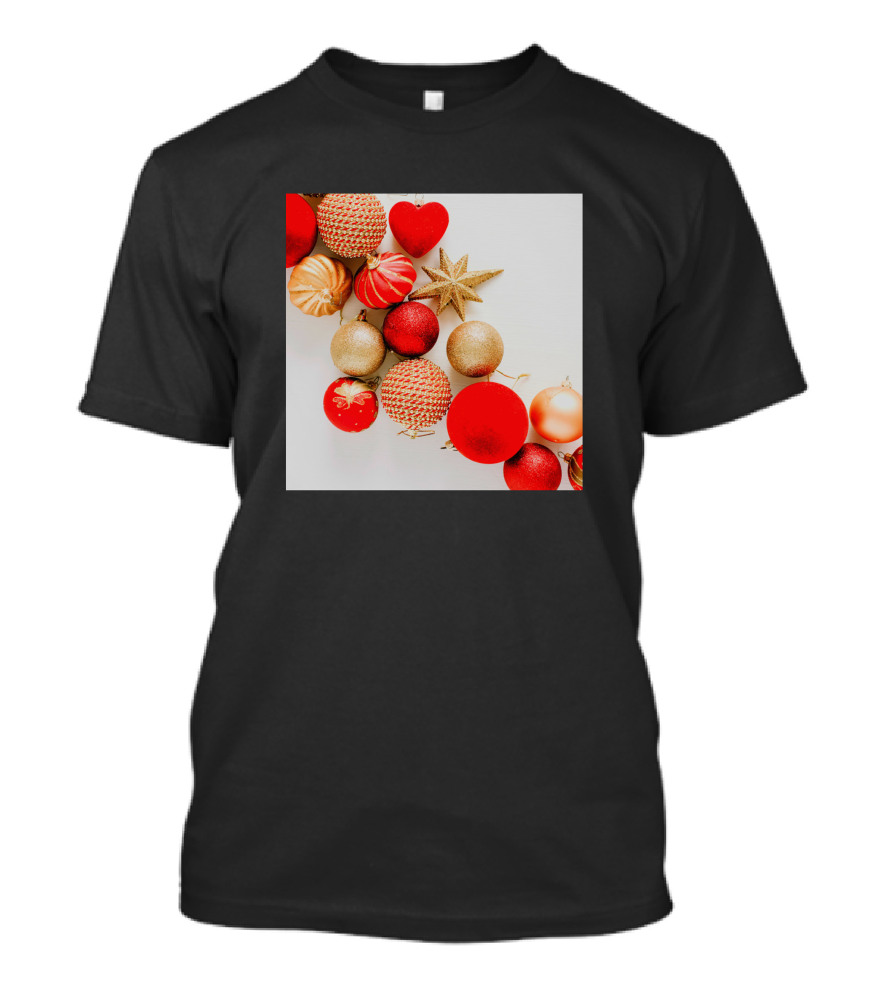 Shiny Red And Gold Christmas Tree Ornament Collection T-Shirt