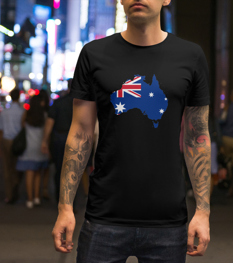 Australia Map With Flag T-Shirt