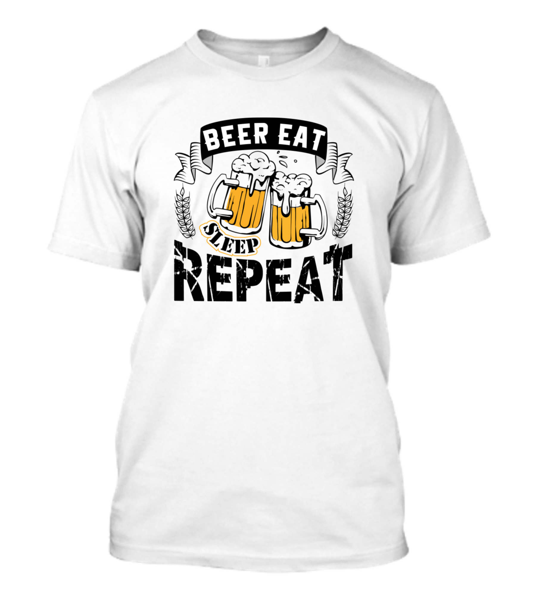 Beer Eat Sleep Repeat With Beer Mugs T-Shirt